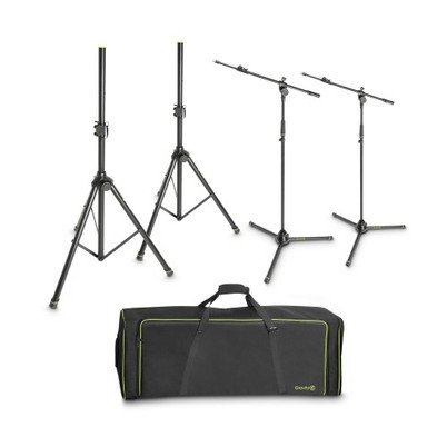 Gravity stativ-kit: 2 stk høyttalerstativer & 2 stk mikrofonstativer m/bag