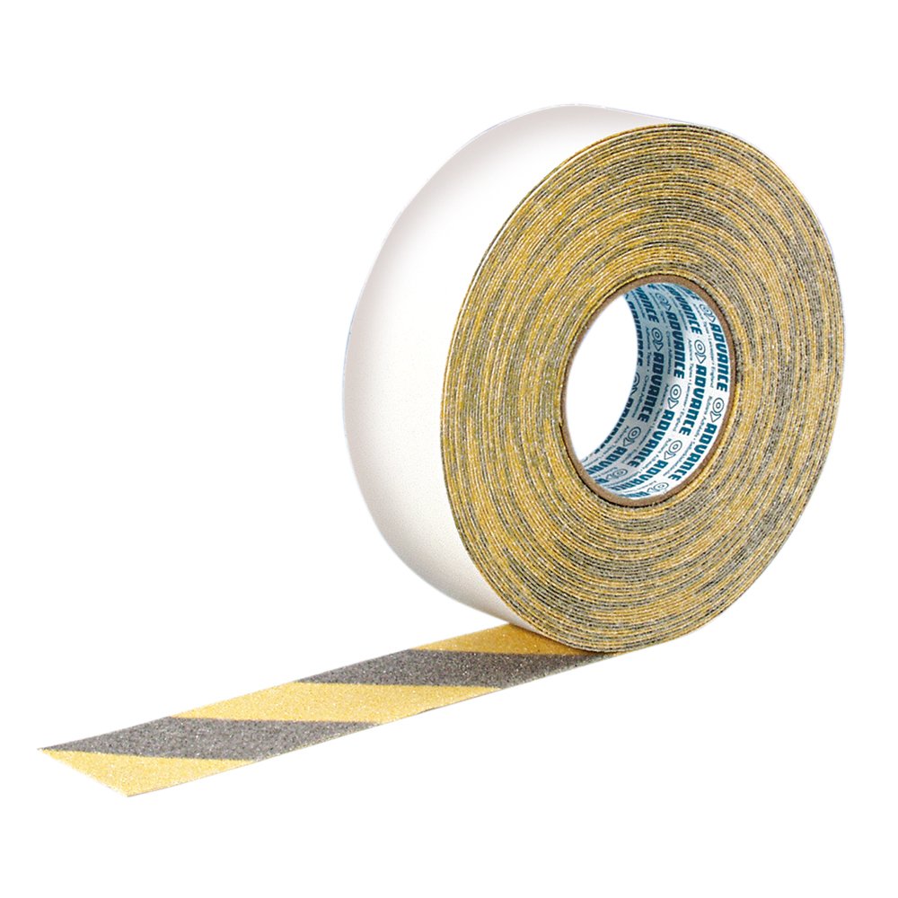 Antiskli-tape, gul og svart, 50mmx18mtr