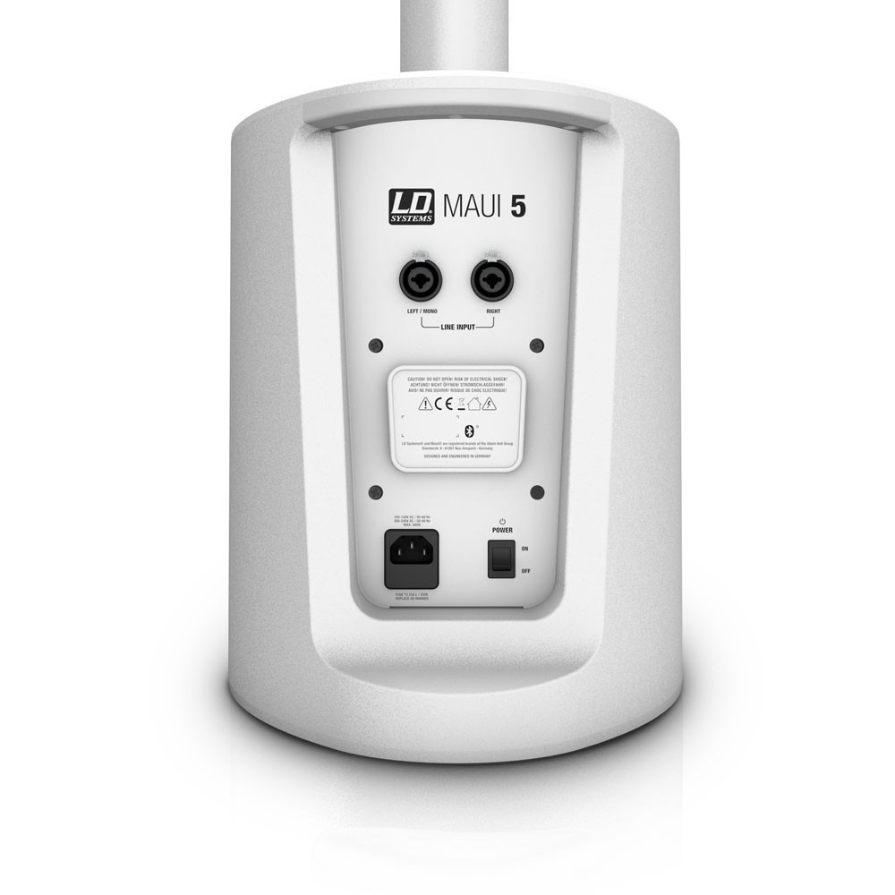 LD Systems MAUI-5 GO, hvit, alt-i-ett høyttalersystem m/mikser - Bilde 3
