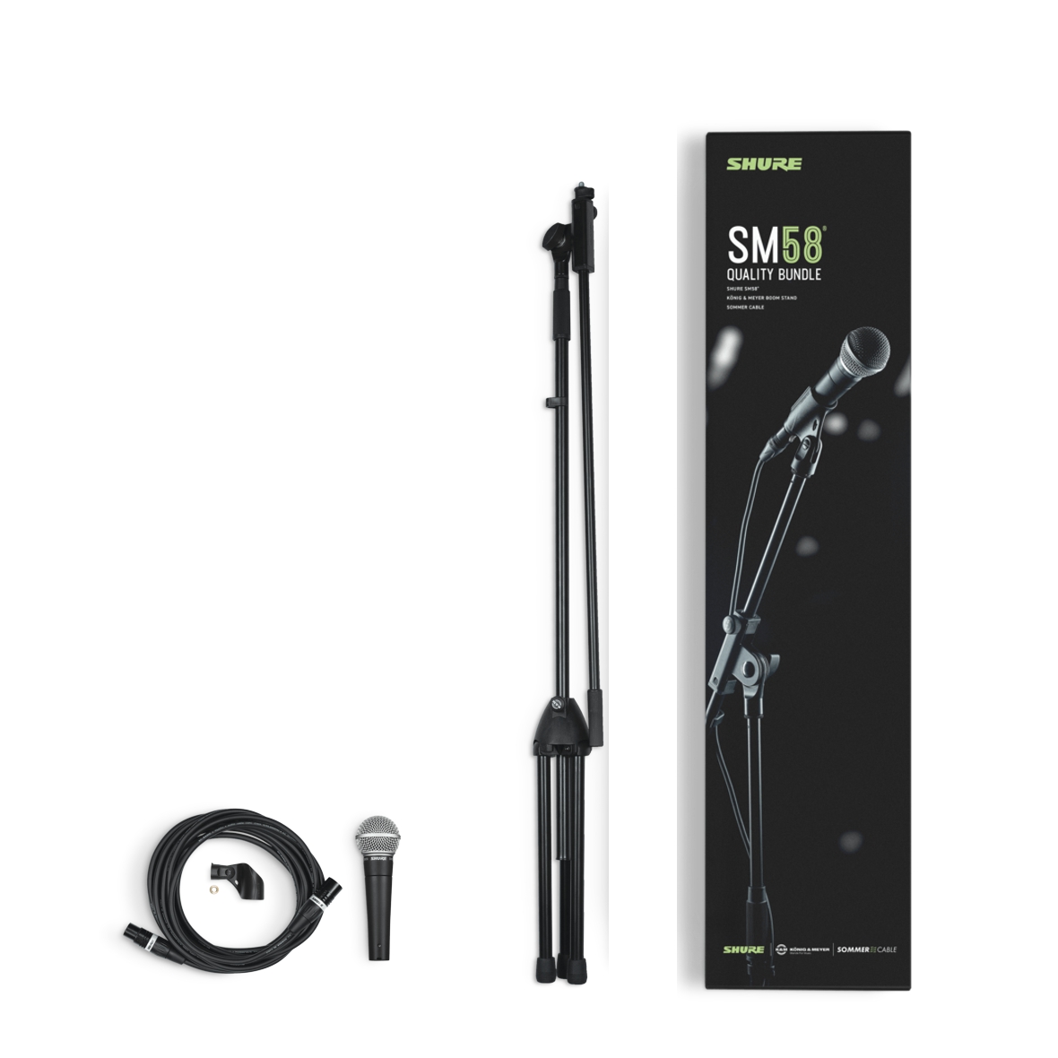 Shure SM58 Mikrofon, kabel & stativ, 6 mtr XLR og K&M stativ - Bilde 2